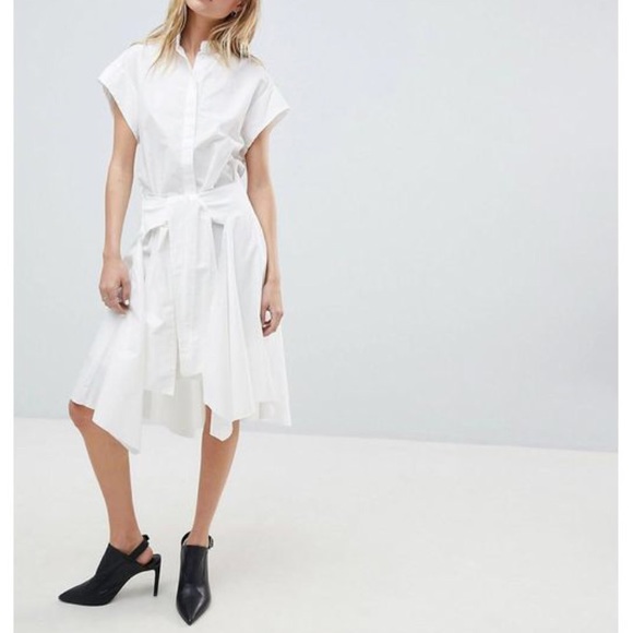 all white shirt dress
